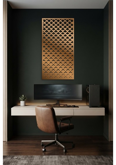 Pul Dekoratif Panel Metal Duvar Tablosu - Duvar Sanatı - Duvar Dekoru - Bronz