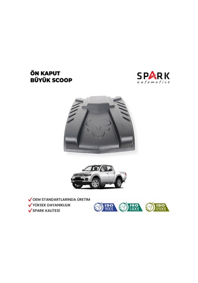 Mitsubishi L200 2007-2015 Yıl Aralığı Uyumlu Ön Kaput Büyük Scoop Siyah