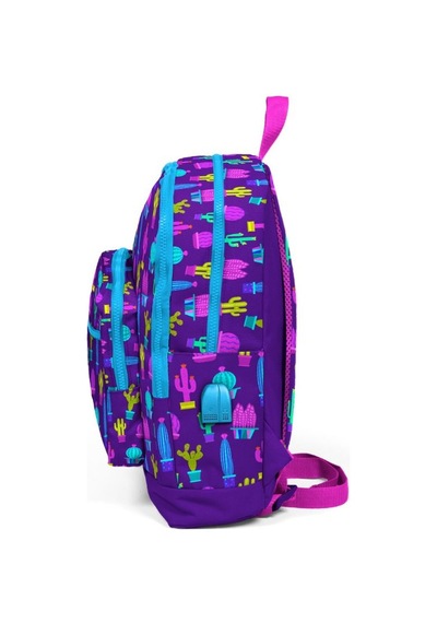 Coral High Kids Dört Gözlü Kız Çocuk İlkokul Çantası Kaktüs Desenli - USB+AUX Soketli 23273
