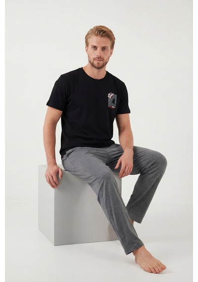 Buratti Erkek Pijama Takımı 6096160 Siyah Siyah