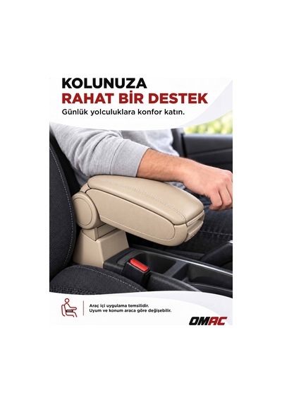 Nissan Juke 2010-2019 Uyumlu Kolçak Kol Dayama Bej Suni Deri Araca Özel
