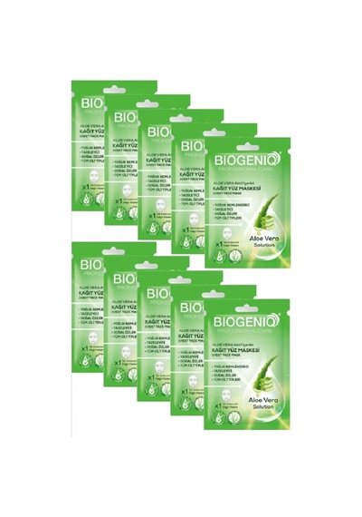 Beauty Aloe Vera Kağıt Maske 25 Grx10 Adet Nemlendirici Ve Yatıştırıcı Yüz Maskesi