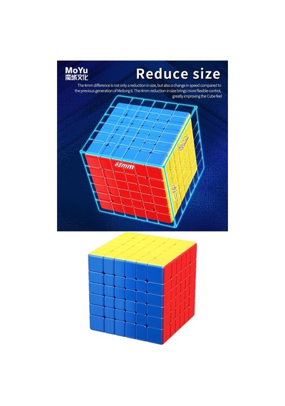 Moyu Meilong 6x6 Manyetik Bloklar 6m V2 - Mıknatıslı Standlı Tornavidalı Stickersız Zeka Küp