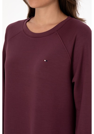 U.S. Polo Assn. Kadın Bordo Modal Karışımlı Mini Boy Bisiklet Yaka Örme Elbise 50313438-VR177