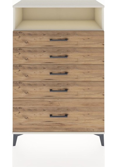 Hyperion Dolap Tek Raflı 5 Çekmeceli 88x44x134 Aytaşı-çam Aytaşı