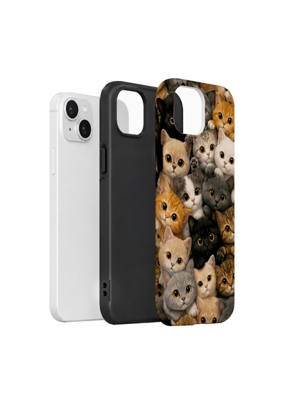 Velvoria Valestra Kedi Kalabalığı Apple iPhone Uyumlu 14 Darbe Korumalı Kılıf Valestra Select - Kedi Kalabalığı
