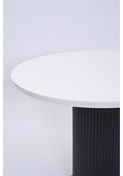 Bohem Yuvarlak Lak Panel Mutfak Masası 100cm Siyah
