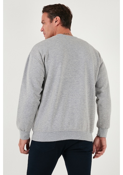 Buratti Regular Fit Bisiklet Yaka Pamuklu Içi Tüylü Yumuşak Şardonlu Erkek Sweat 5905255 Gri Melanj
