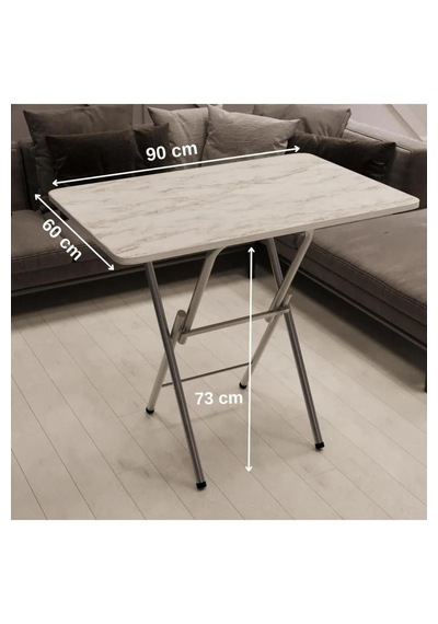Katlanır Masa Kırma Masa 60x90 Beyaz Mermer Desen Çalışma Masası Katlanır Masa Kırma Masa 60x90 Beyaz Mermer Desen Çalışma Masası