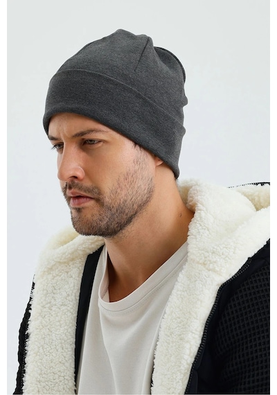Erkek Termal %100 Pamuklu Soft 2 Stil 1 Arada Bere Premium Cuts Serisi - Standart / Füme Füme