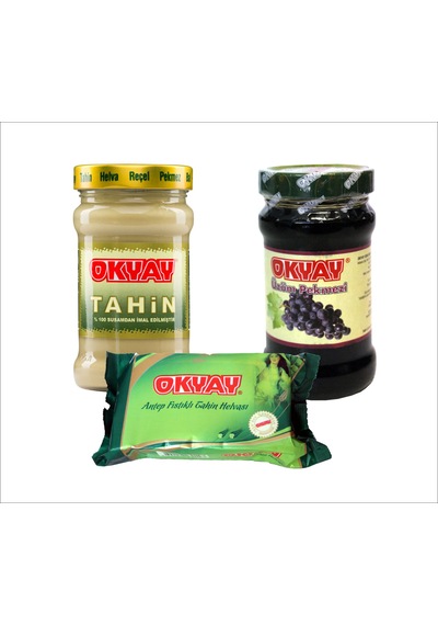 Okyay Tahin 300 G + Pekmez 400 G + Fıstıklı Pekmez 200 G