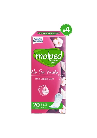 Molped Her Gün Ferahlık Günlük Ped İnce 4 x 20'li