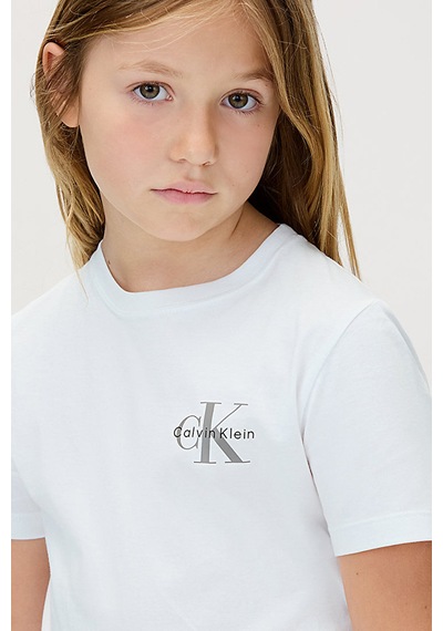 Calvin Klein Erkek Çocuk Tişört Iu0ıu00719 BEYAZ
