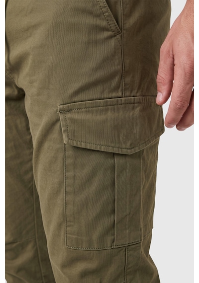 Deepsea Erkek Slim Fit Likralı Haki Kargo Cepli Jogger Pantolon İpli Bel Lastikli Paça 2600589
