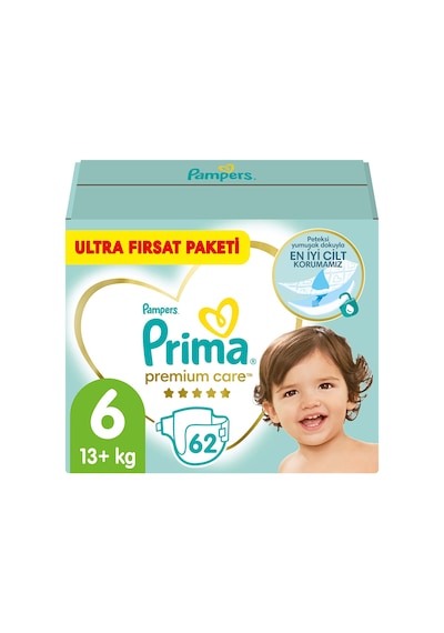 Prima Bebek Bezi Premium Care 6 Beden 13+ KG Fırsat Paketi 62 Adet