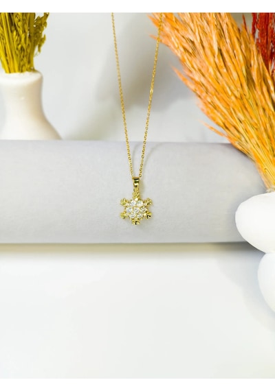 Kar Tanesi Kolye Gold | 14 Şubat Sevgililer Günü Hediyesi | Kadın