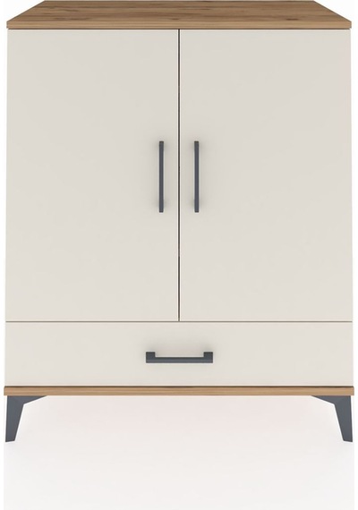 Hyperion Şifonyer 3 Raflı Tek Çekmeceli 2 Kapaklı 88x44x106 Ç... Çam