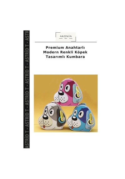 Premium Anahtarlı Modern Renkli Köpek Tasarımlı Kumbara Çok Renkli