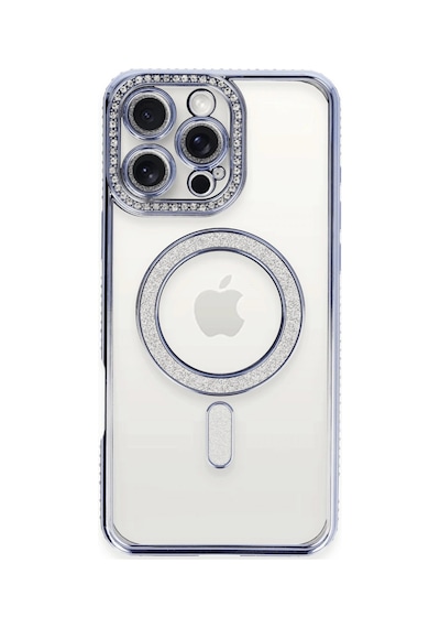 Apple Uyumlu iPhone 16 Pro Kılıf Joke Simli Magneticsafe Kılıf - Mavi 0.2M-Çok Renkli