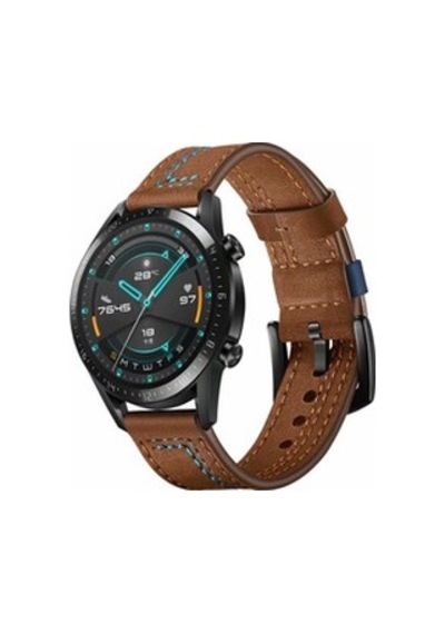 Huawei Watch Gt 3 46mm Krd-19 Deri Kordon - Kahverengi