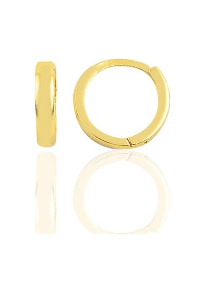 Söğütlü Silver Gümüş Altın Yaldızlı 12 Mm Halka Küpe