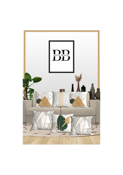 Belle Benoit Baskılı Dekoratif 6'lı Koltuk Kırlent Kılıfı Desen20
