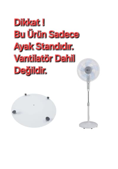 Arçelik Uyumlu Flv 1660 Av Vantilatör Ayak Standı Beyaz