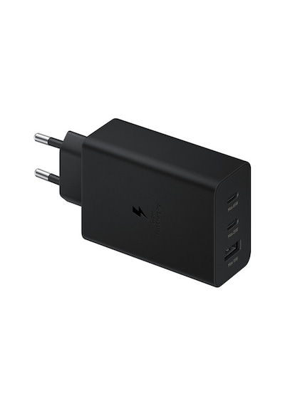 Samsung Uyumlu  Ep-t6530n Type C & Type A Hızlı Şarj Aleti Üçlü 65w - 25w - 15w - Siyah