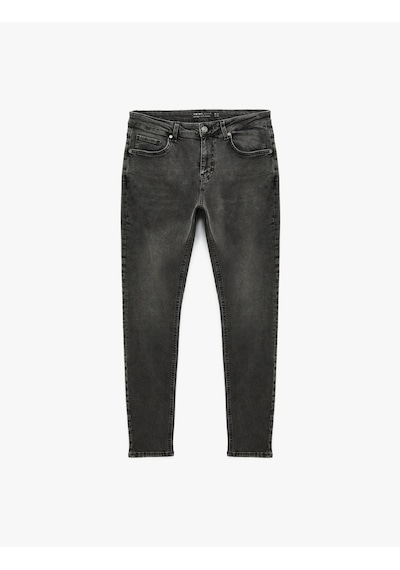 Koton Normal Bel Pamuklu Skinny Fit Jean Pantolon - Michael Jean Antrasit 6sam40114nd