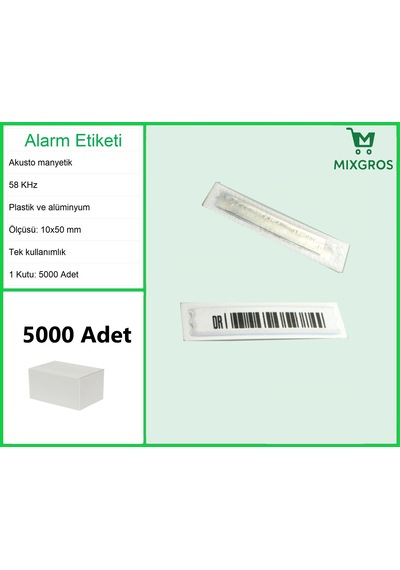Akusto Manyetik Dr Barkodlu Alarm Etiketi 1 Kutu: 5000 Adet