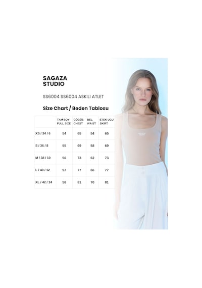 Sagaza Studio Ss6004 Geniş Asklı Atlet Bej