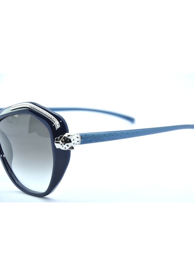 Cartier Panthere De Cartier Cat Eye Mavi Gri Degrade Kedi Gözü Güneş Gözlüğü T8201075 Gümüş - Mavi