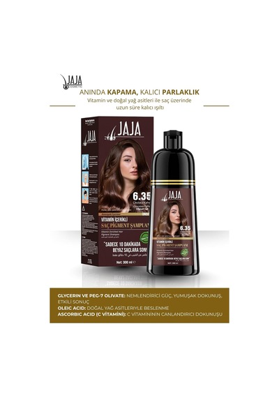 Saç Boyası Şampuanı Çikolata Kahve, Erkekler Ve Kadınlar İçin, Bitkisel Saç Boyası Şampuanı, Gri Saç Kapatıcı, Sülfatsız, 300 Ml