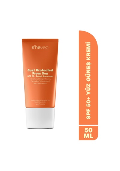 She Vec Just Protected From Sun Aydınlatıcı ve Leke Karşıtı Güneş Koruyucu Krem SPF50+ 50 ML