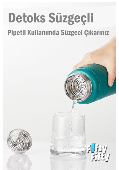 Tkk 900 Ml Çelik Termos Çift Kullanım Pipetli/rahat İçim -12/24 Sıcak-soğuk- Yalıtım -tkk2025900ml Yeşil