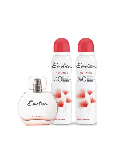 Emotion Romance Kadın Parfüm EDT 50 ML + Romance Kadın Sprey Deodorant 2 x 150 ML