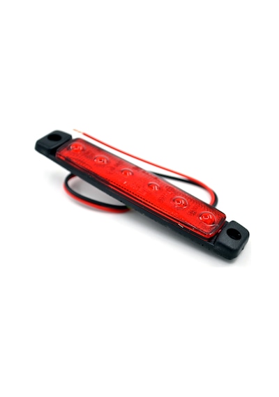 12v 6 Led Kırmızı Parmak Lamba Su Geçirmez İnce Dizayn Side Marker