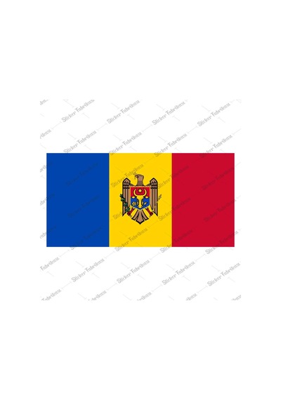 Moldova Bayrağı Sticker 00785