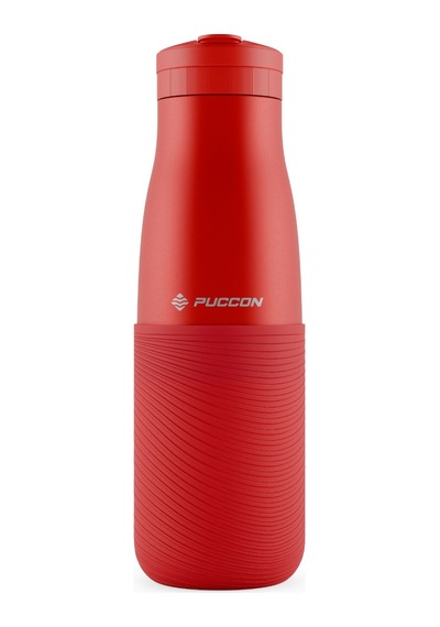 Puccon Kırmızı 500 Ml Paslanmaz Çelik Termos - Silikon Kaplı Dalga Okul, Günlük, Kamp - 50019