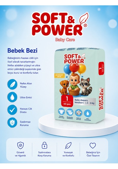 Bebek Bezi No:1 Yeni Doğan 2-5 Kg 40'lı 1 Numara