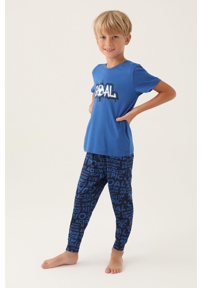 Rolypoly Roly Poly 3344 Goal Erkek Çocuk Pijama Takımı Mavı