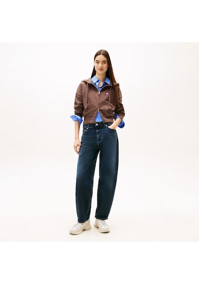 Tommy Hilfiger Bxy Crop Zip Kadın Kahverengi Sweatshirt Dw0dw21976 Kahverengi