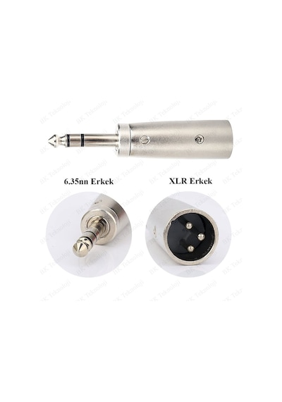 3-Pin Xlr Erkek To 6.35Mm Stereo Erkek Ses Kablosu Mikrofon Adapt
