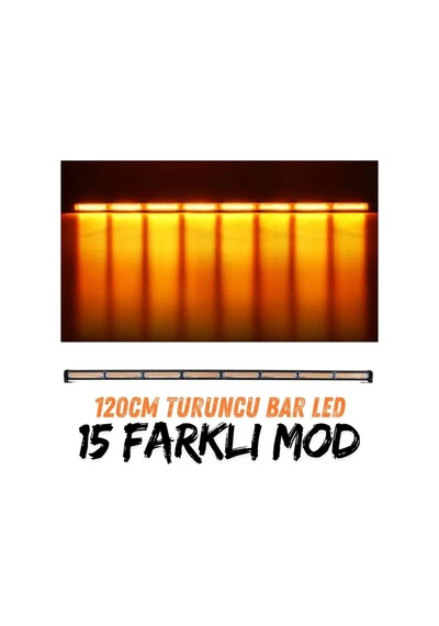 3 Lü Set 120 Cm Bar Led - Kristal Yıldız Lamba- Döner Tepe Lamba 12v 24v Profesyonel Led İkaz Lambası