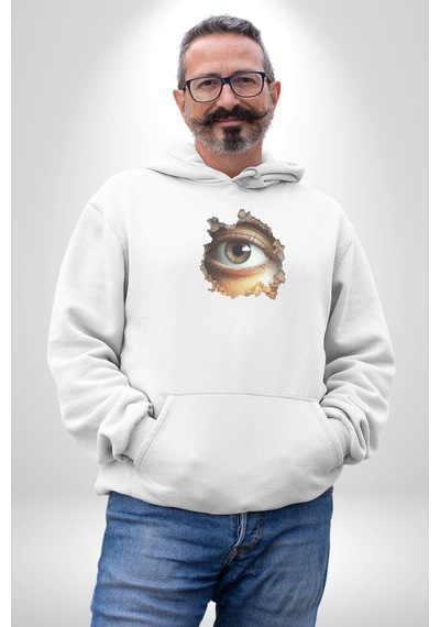 Duvardan Biri Bizi Gözetliyor Kadın Erkek Beyaz Kapüşonlu Sweatshirt Hoodie Beyaz Duvardan Biri Bizi Gözetliyor Kadın Erkek Beyaz Kapüşonlu Sweatshirt Hoodie Beyaz