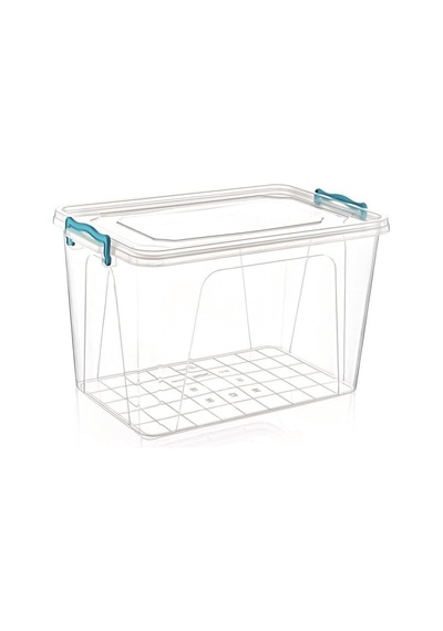 30 Litre Kilitli Kapak Dikdörtgen Kiler Saklama Kabı 48x31 H:29cm Her Gıdaya Uygun Sağlıklı Plastik Çok Renkli