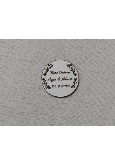 6 CM Yaprak Çerçeve Magnet Söz Nişan Nikah Düğün 25 Adet