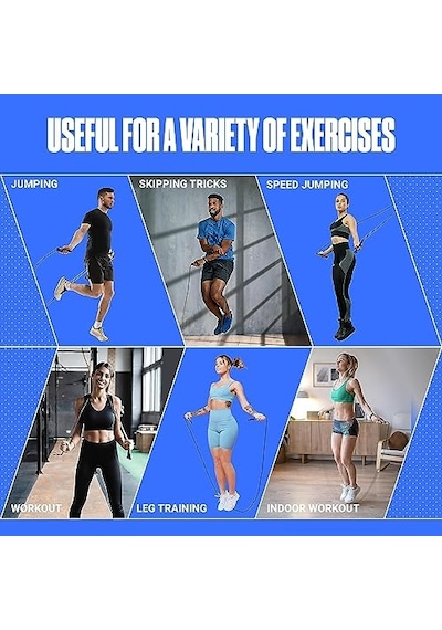 Sporsize Uzunluğu Ayarlanabilir Atlama İpi 280 Cm Fitness Ve Kardiyo İpi, Hız Atlama, Hııt Ve Ev Antrenmanları İçin