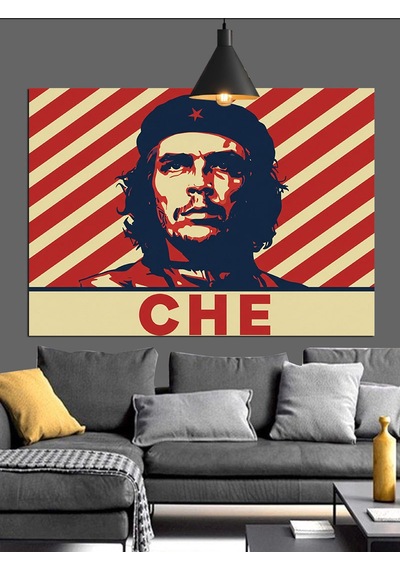 Che Guevara Portre Simge Dekoratif Kanvas - Mdf Ahşap Tablo