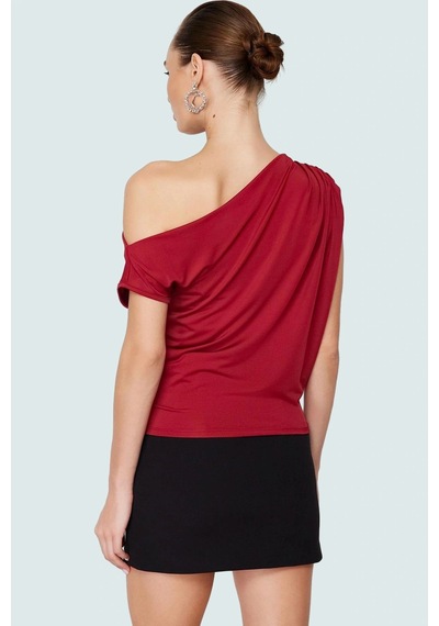 Frm Regular Kalıp Polyester Bluz Yazlık Şıklık Seçkin Malzeme Bordo
